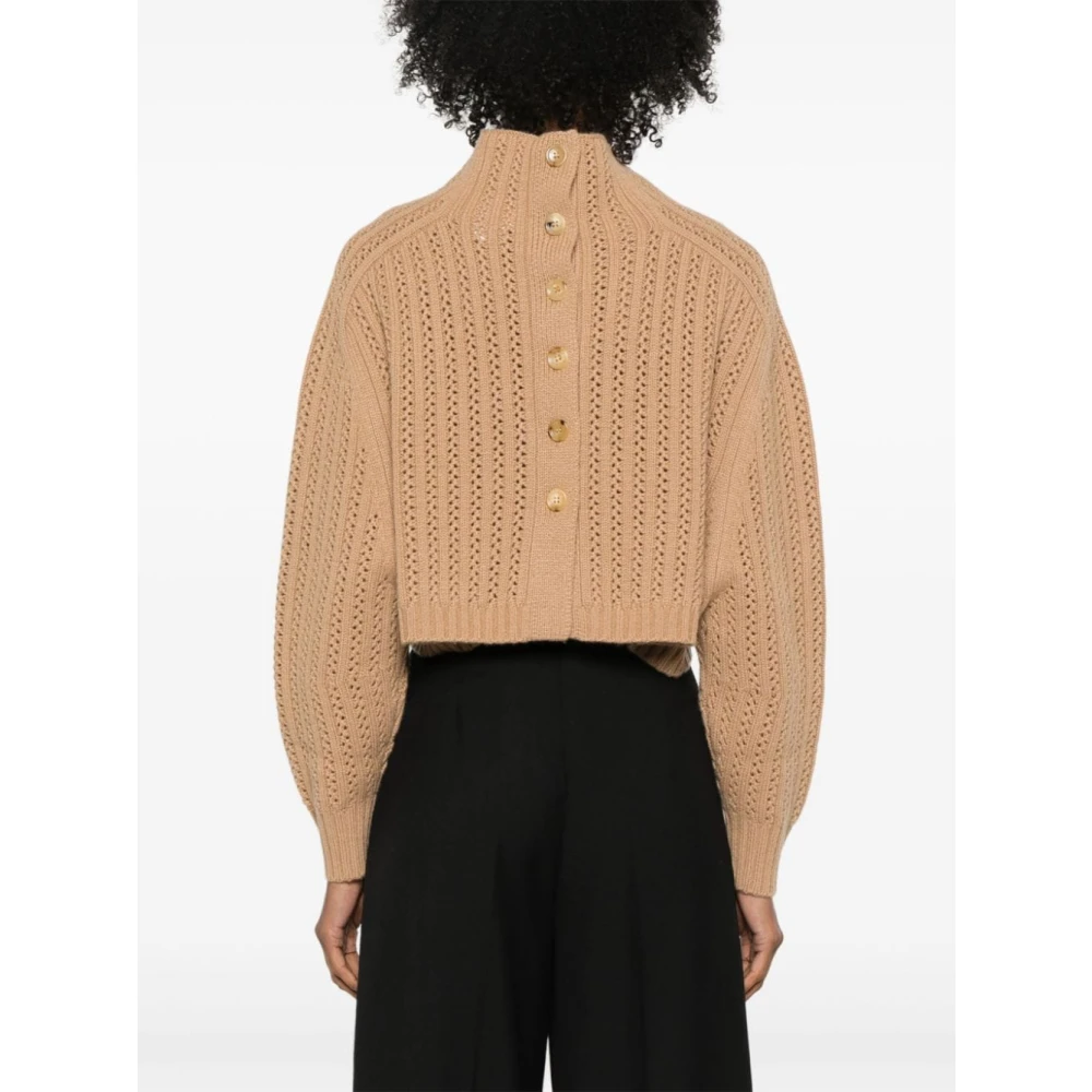 Max Mara Kameelwol-kasjmiertrui gebreid Brown Dames