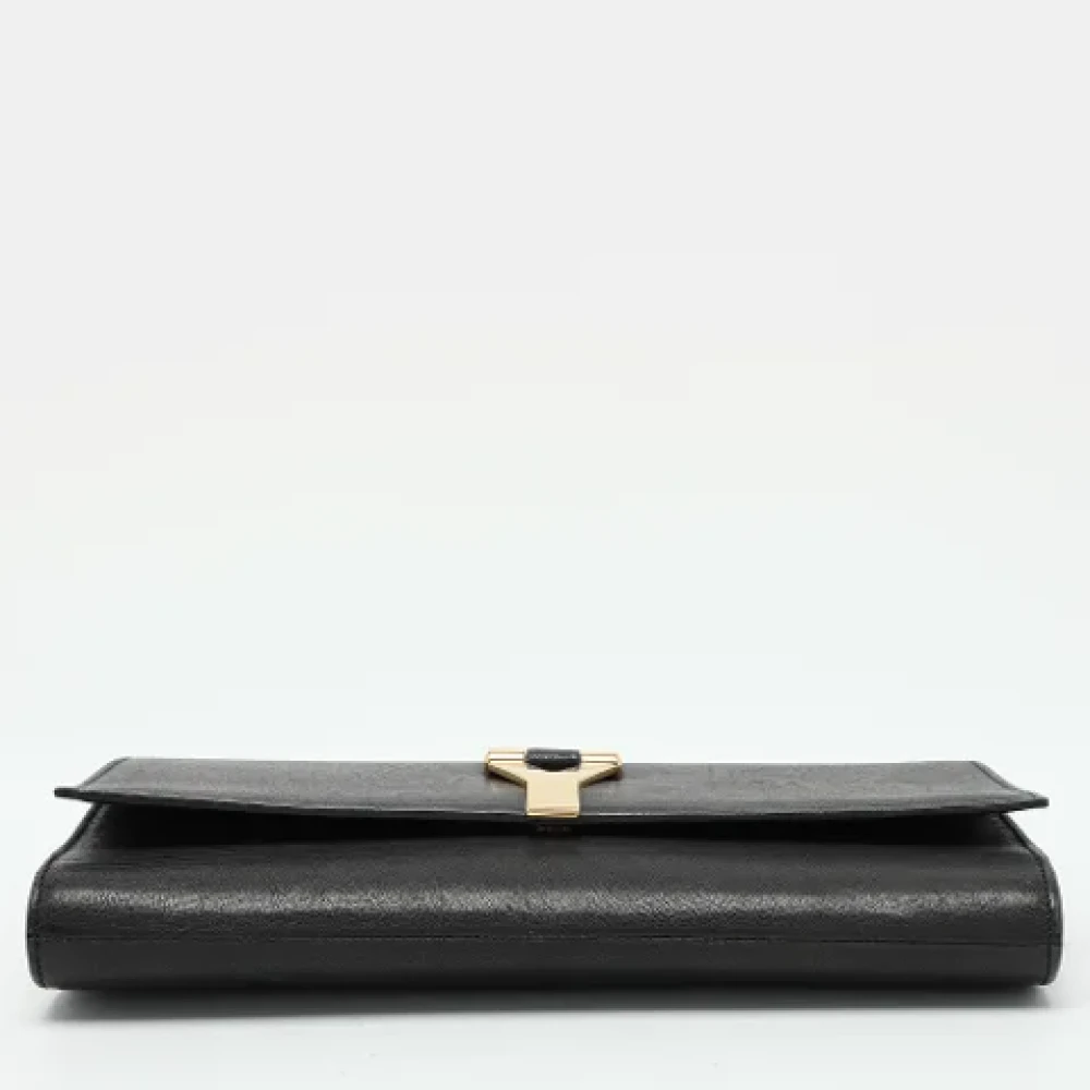 Yves Saint Laurent Vintage Pre-owned Leather clutches Black Dames