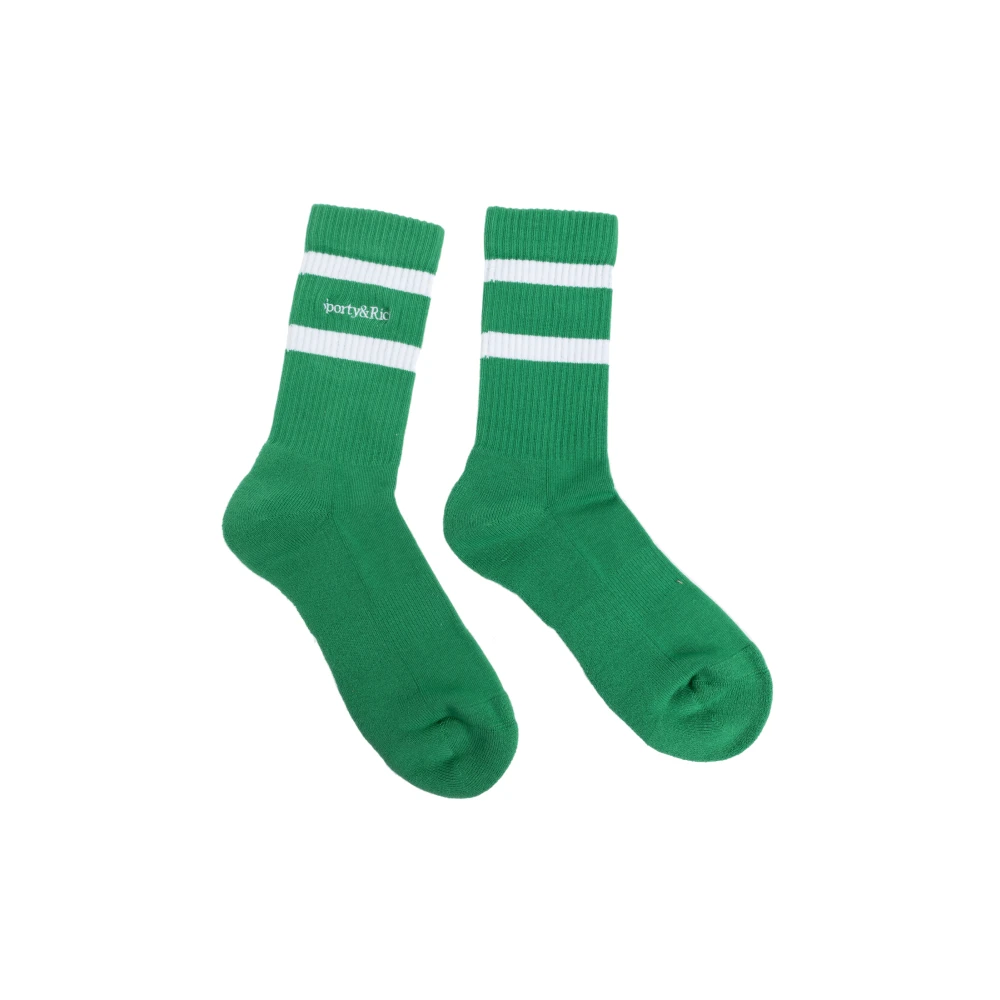 Sporty & Rich Katoenen sokken Green Dames