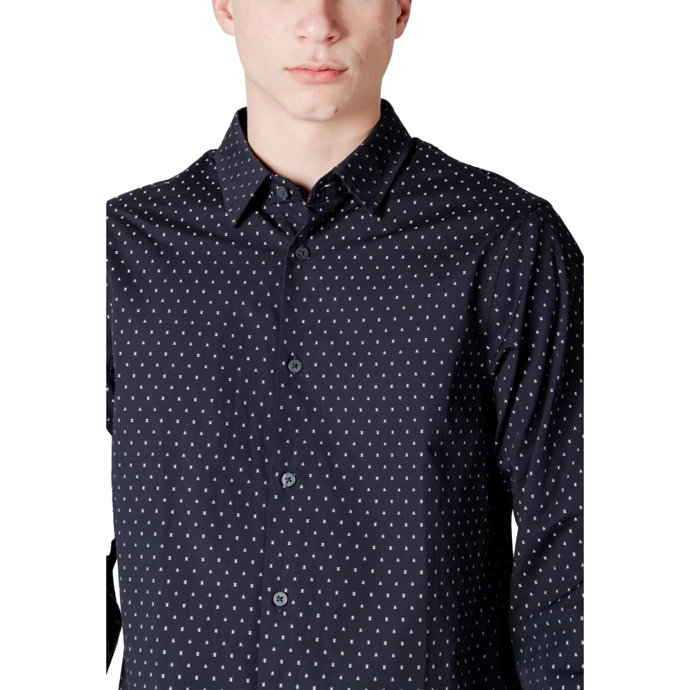 Armani Exchange Elegante herenoverhemd met lange mouwen Blue Heren