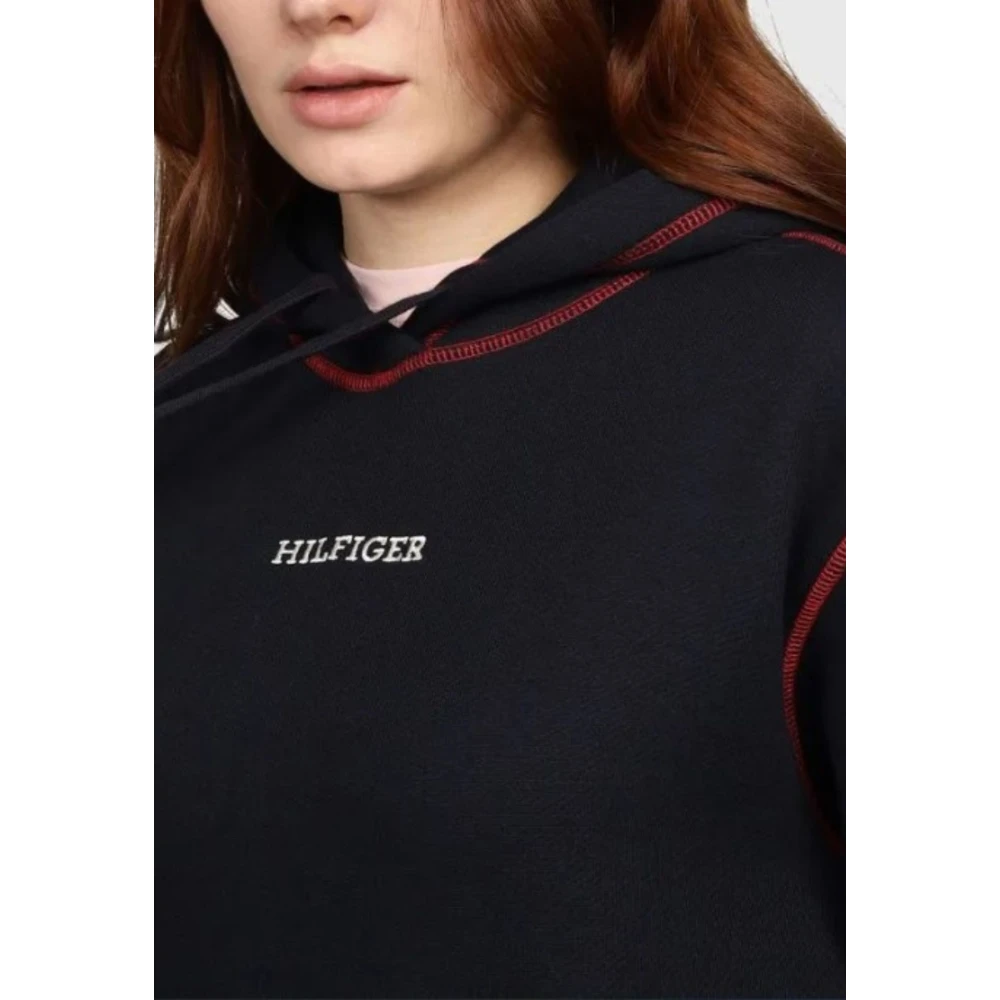 Tommy Hilfiger Moderne Globale Streep Hoodie Blue Dames