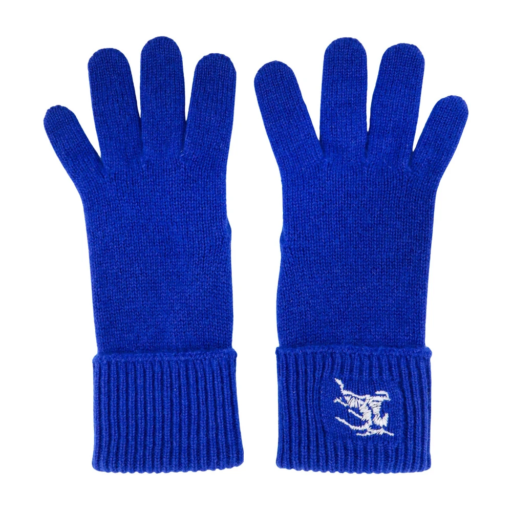 Burberry Blauwe Cashmere Handschoenen EKD Borduurwerk Blue Heren