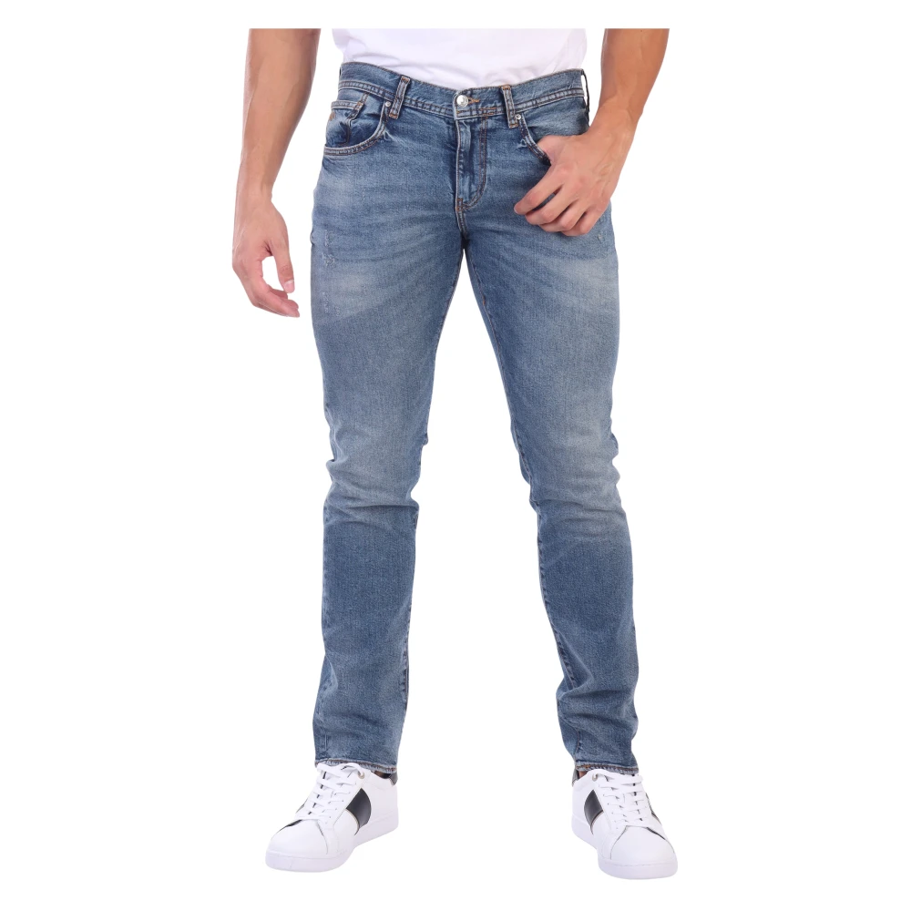 Armani Exchange Vintage Slim Fit Jeans met Vijf Zakken Blue Heren