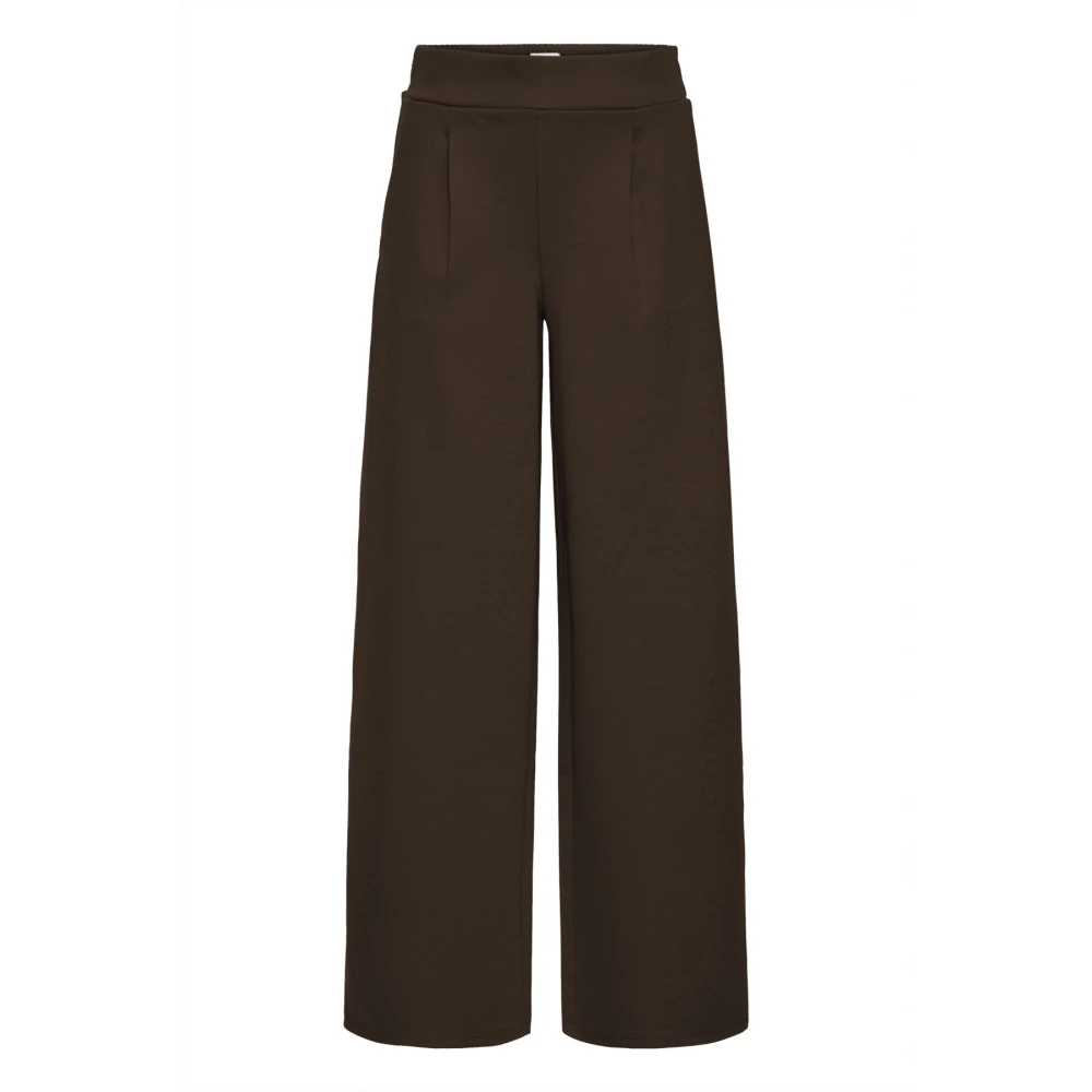 Ichi Women's Brown Wide Trousers - Wide Trousers - Xs - Trousers