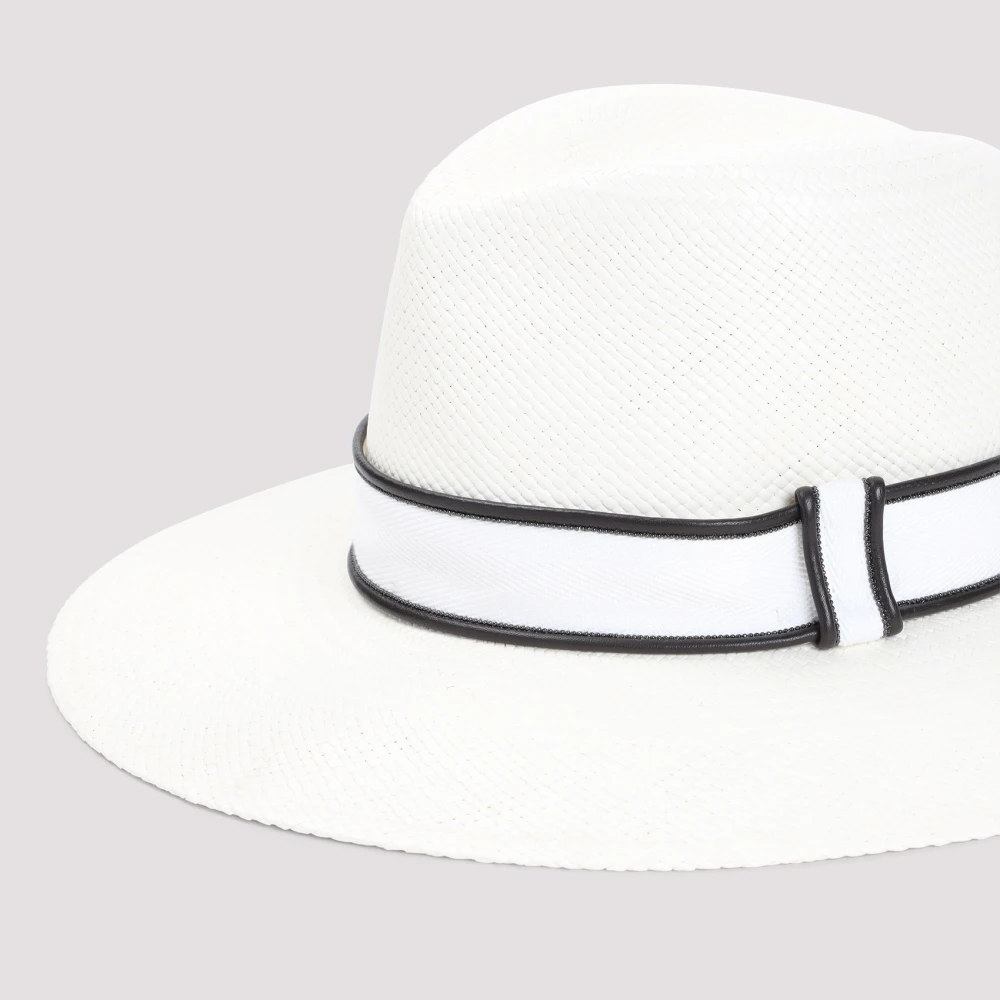 BRUNELLO CUCINELLI Witte Strohoed Elegant Mode Accessoire White Dames