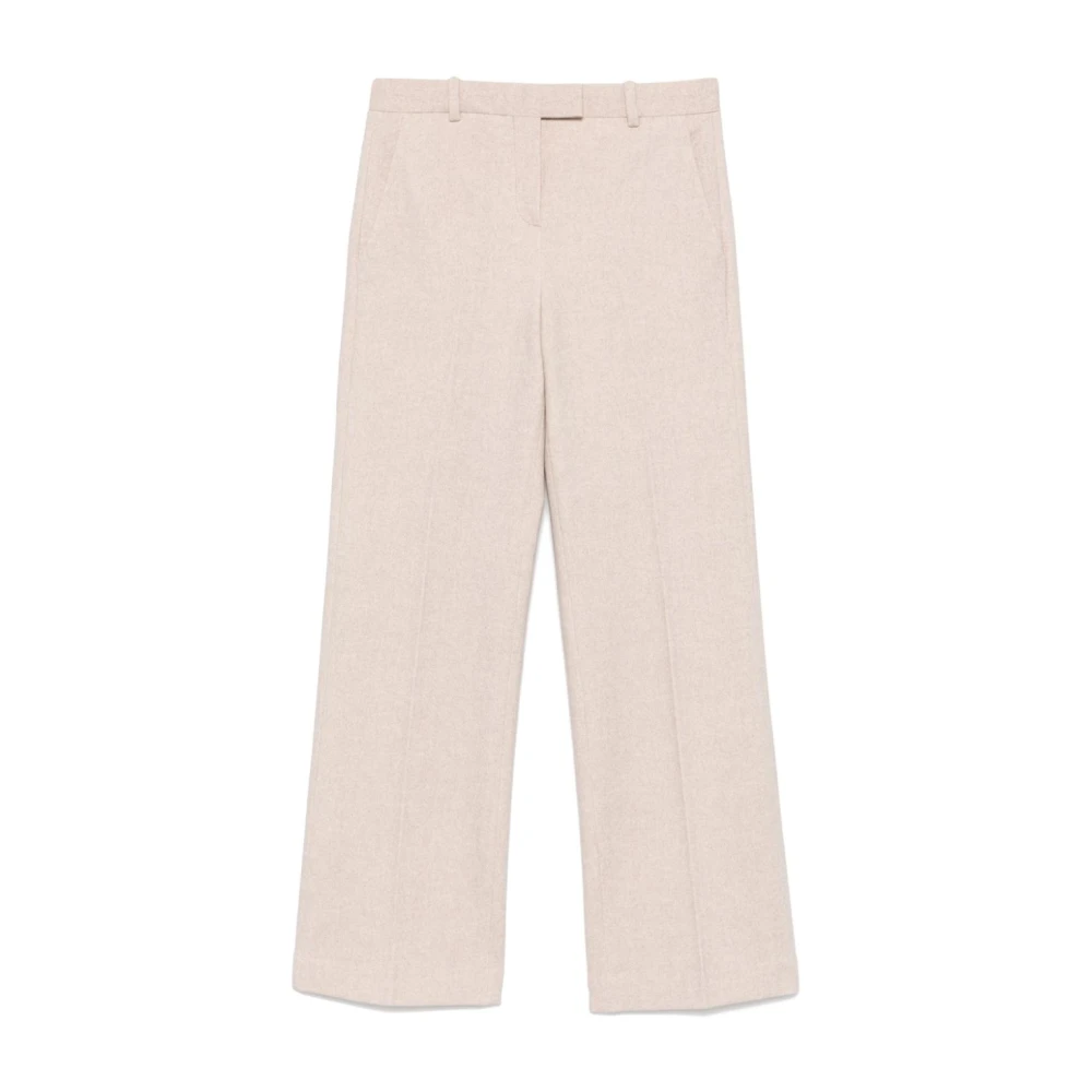 Circolo 1901 Women's Beige Straight Trousers, Xl, Jersey Texture Trousers
