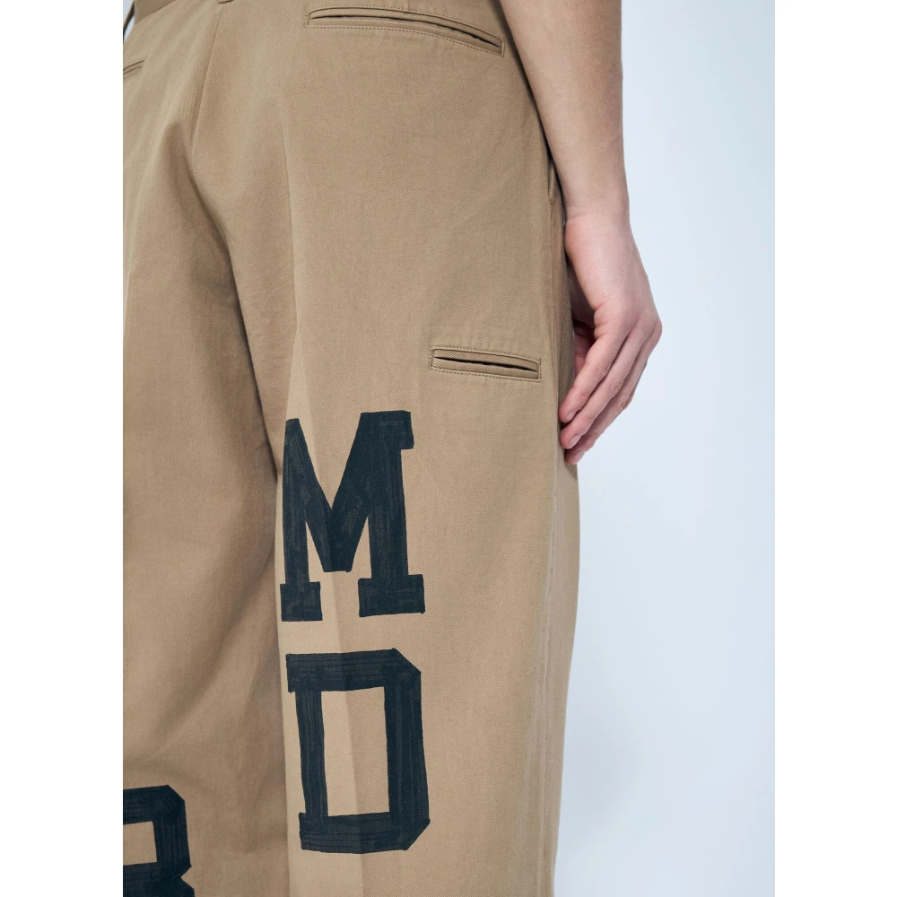 Human Made Logo Print Wijde Chino Broek Brown Heren