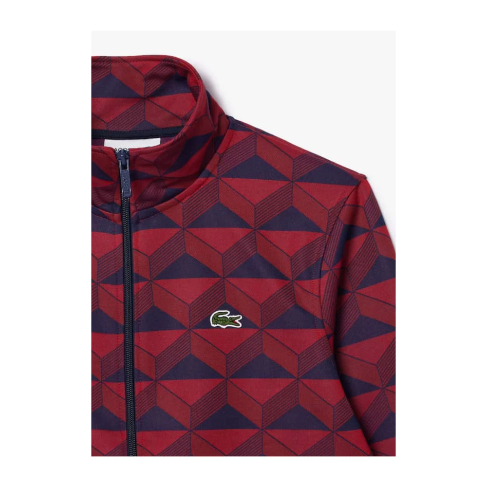 Lacoste Paris Jacquard Monogram Sweatshirt Red Heren