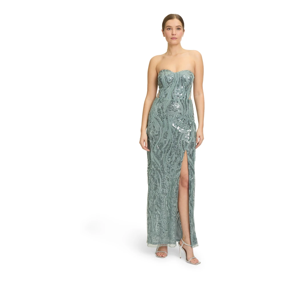Vera Mont Pailletten Maxi Avondjurk Gray Dames