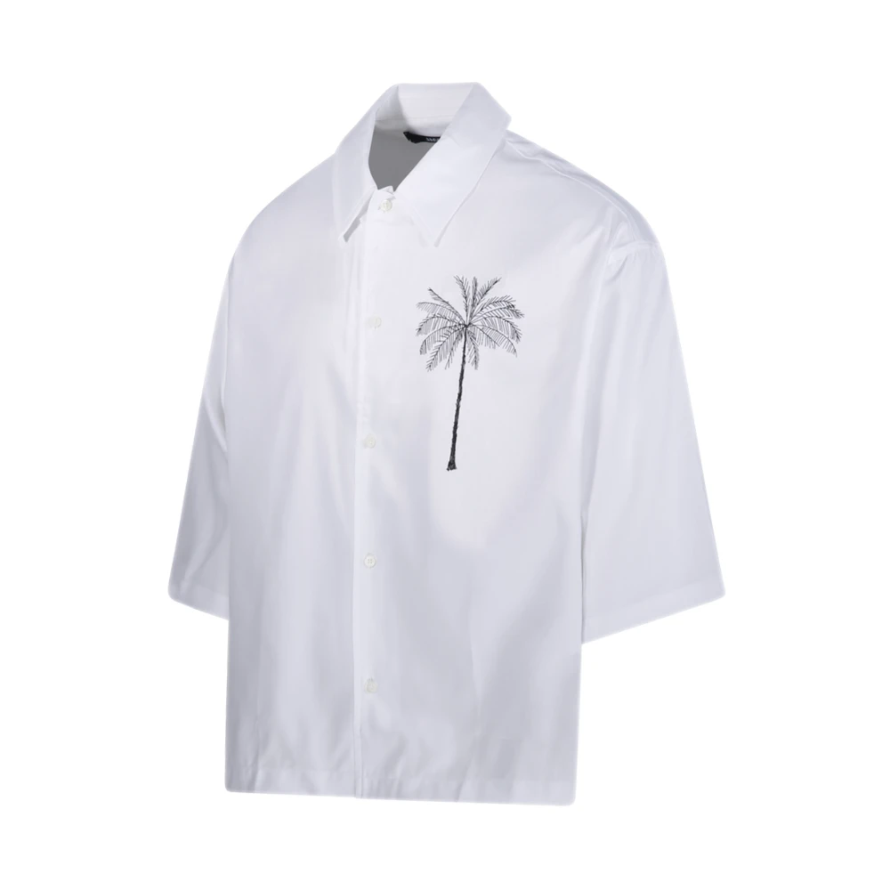 Jacquemus Aloe Shirt met Palmboomprint White Heren