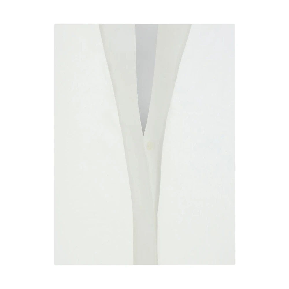 Fendi Zijden V-hals Shirt Asymmetrische Zoom White Dames