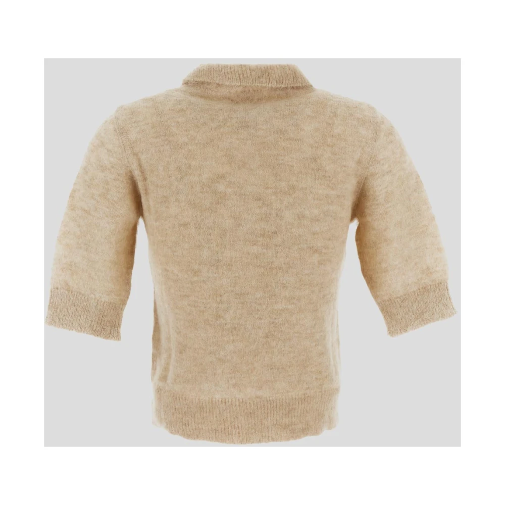 Lardini Alpaca Gebreide Polo Beige Dames