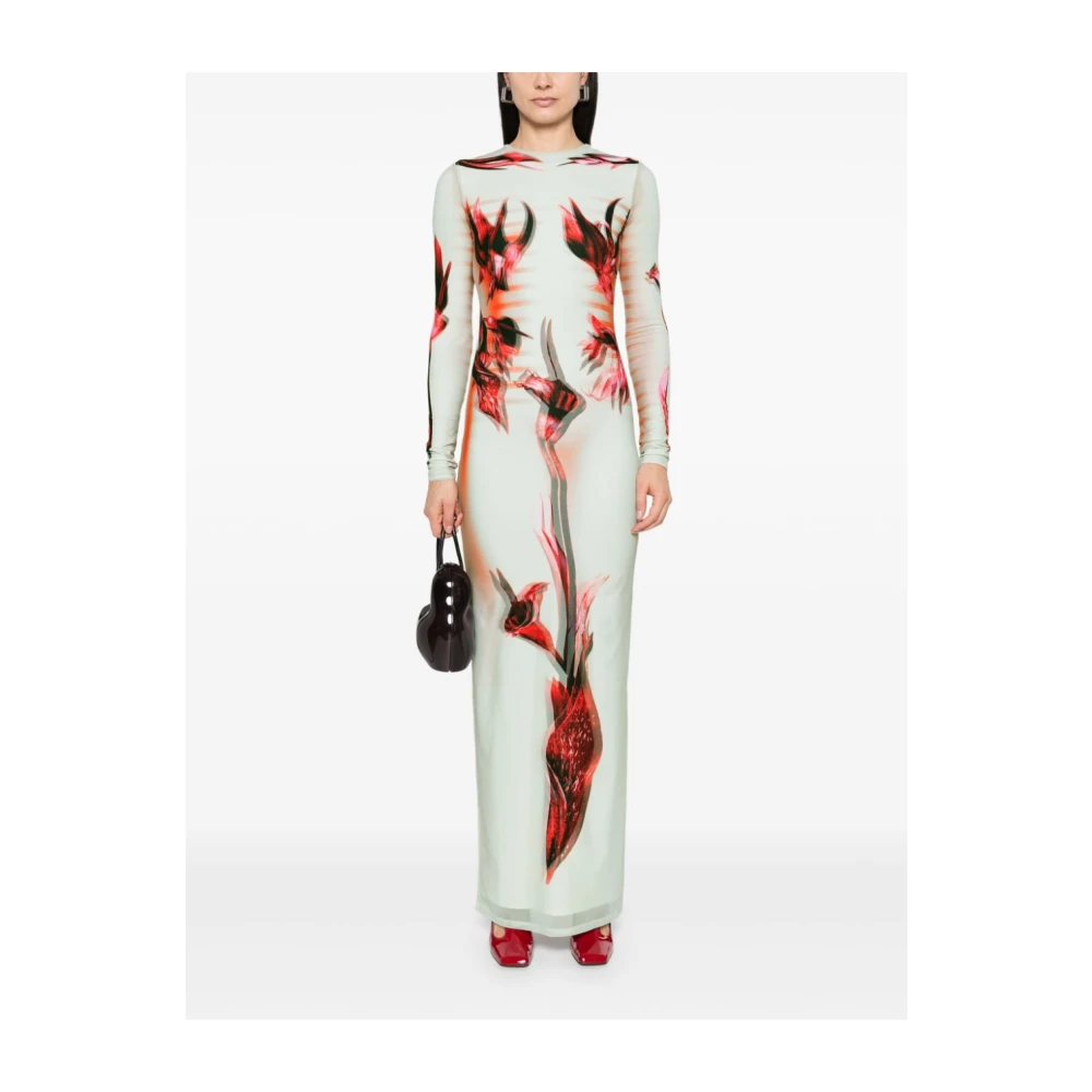Jean Paul Gaultier Gedrukte Jurk met Lange Mouwen Multikleur Multicolor Dames