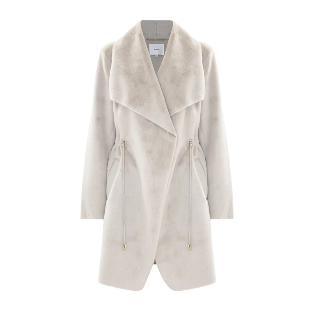 Kocca Lange schapenvacht jas met trekkoord Beige Dames