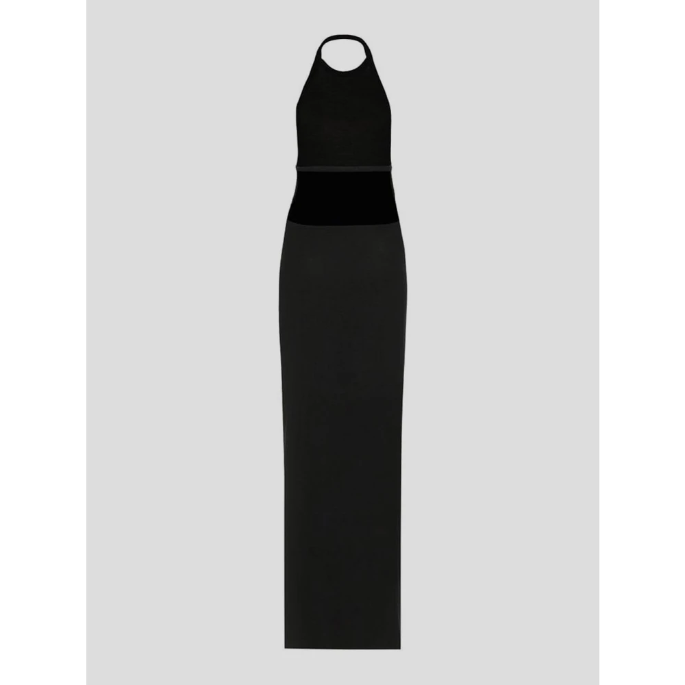 Saint Laurent Elegante Viscose Jurk Black Dames
