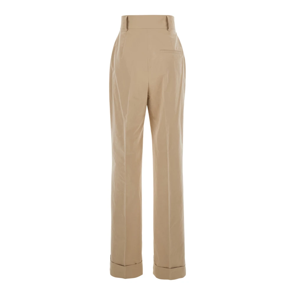 Philosophy di Lorenzo Serafini Beige Katoenen Broek met Manchetten Beige Dames