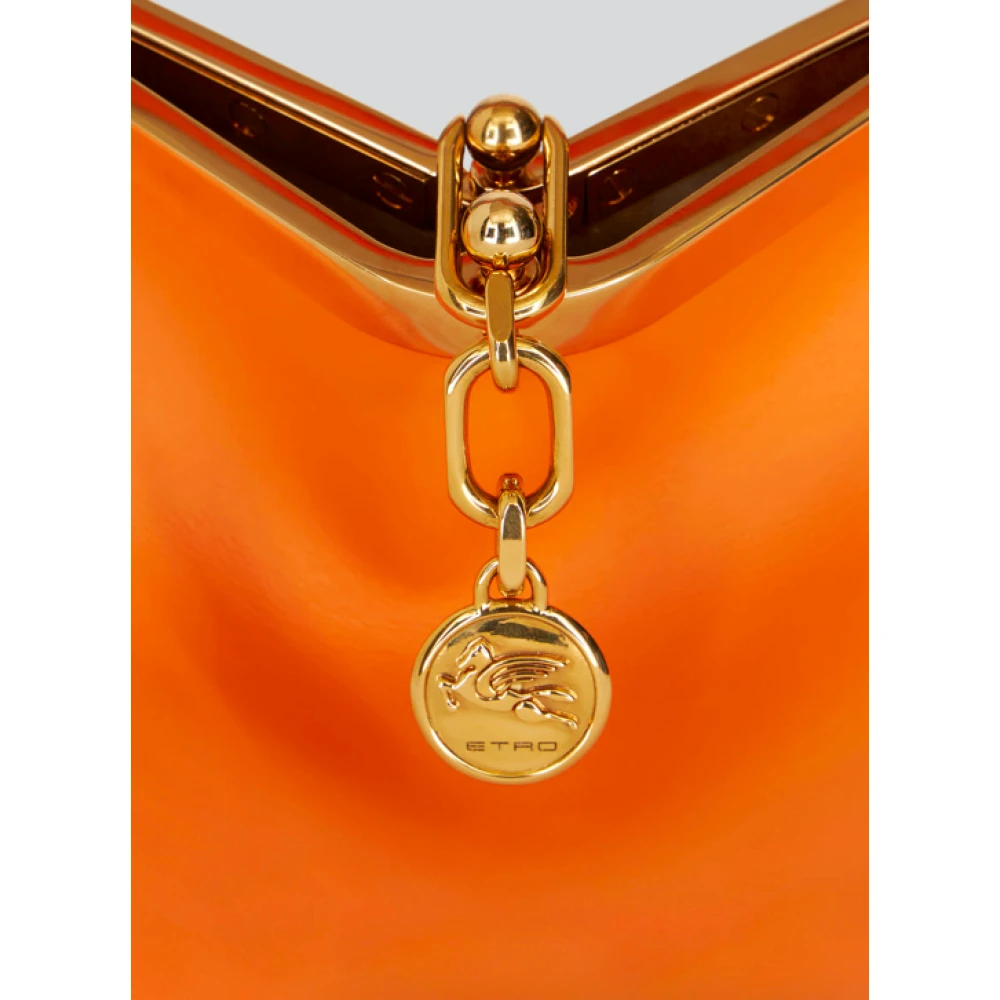 ETRO Oranje Leren Mini Tas met Metalen Sluiting Orange Dames