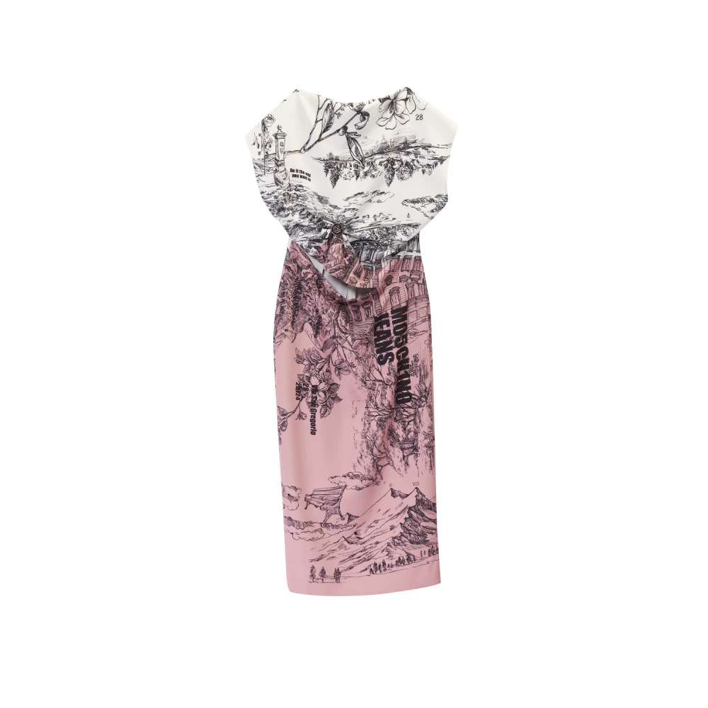 Moschino Milano Print Jurk met Cut-Out Multicolor Dames
