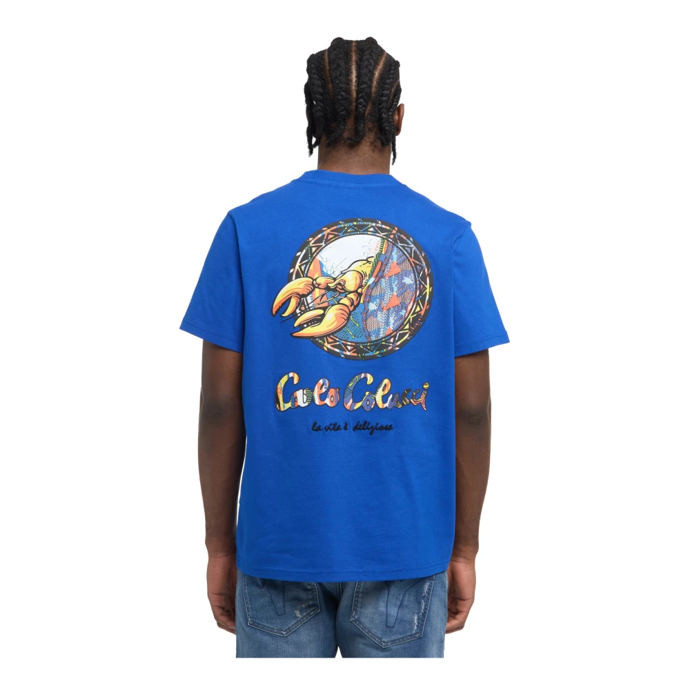 carlo colucci Kreeft Twist T-Shirt Blue Heren