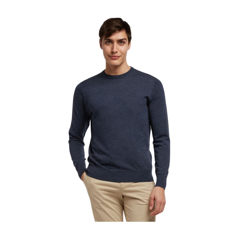 Brooks Brothers Homme Bleu Pulls, Taille: S Pull Ras Du Cou En Laine Mérinos