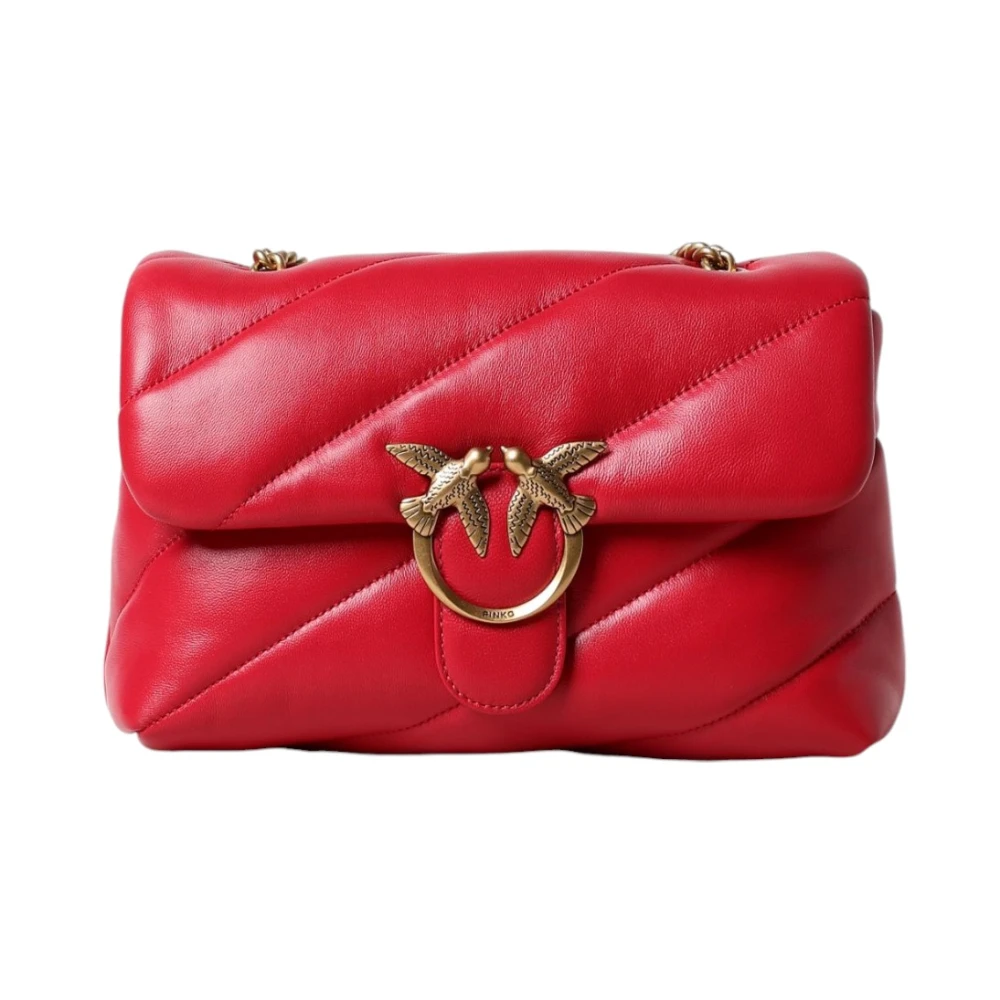 pinko Nappa Leren Tas Red Dames