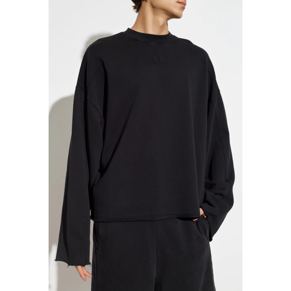 44 Label Group Sweatshirt met geborduurd logo Black Heren