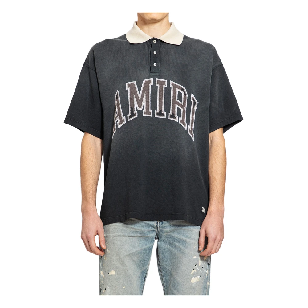 Amiri Vintage Oversized Poloshirt Black Heren