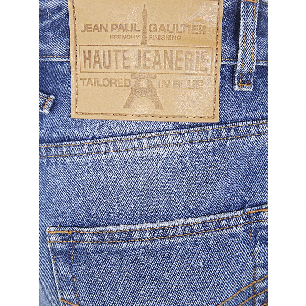 Jean Paul Gaultier Vintage Blauwe Denim Jeans met Beenknopen Blue Dames