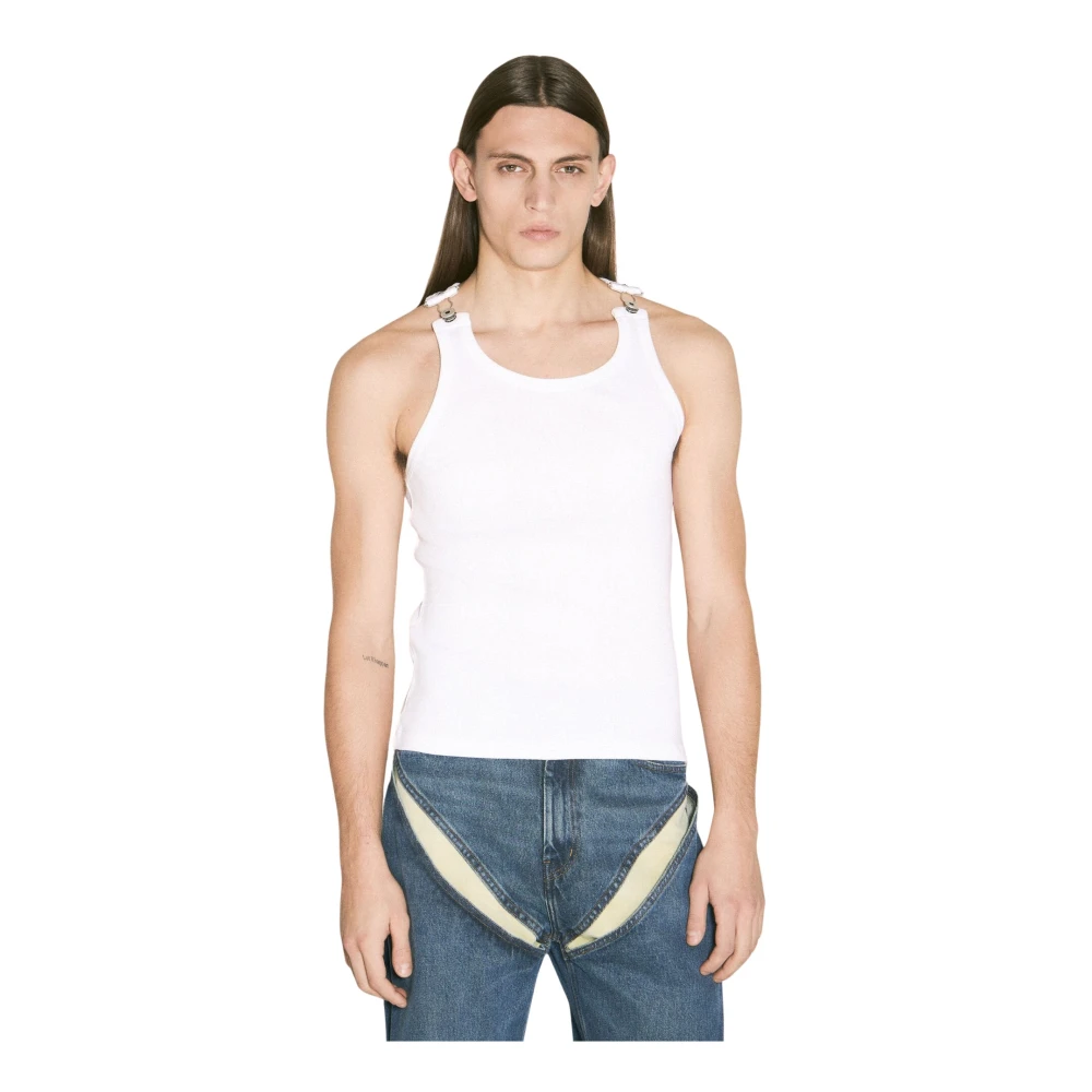 Jean Paul Gaultier Gesp Rib Tank Top White Heren