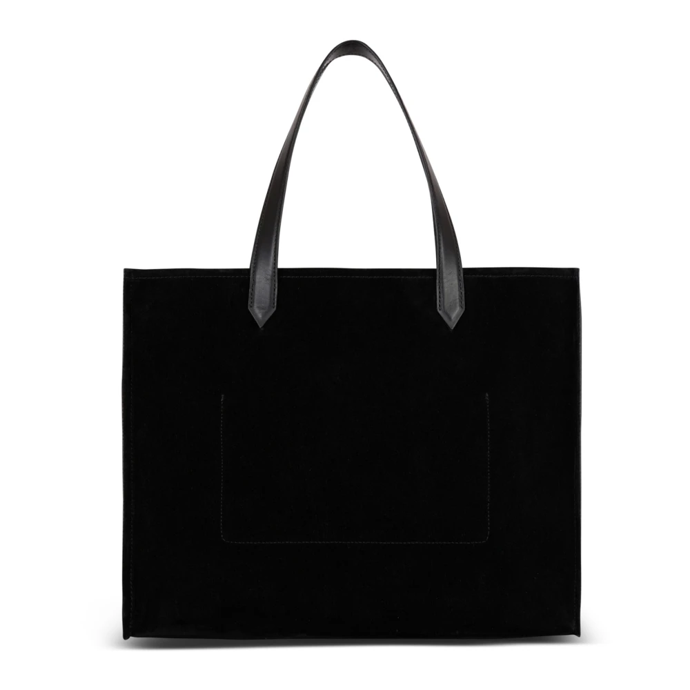Balmain Middelgrote suède B-Leger tote tas Black Dames