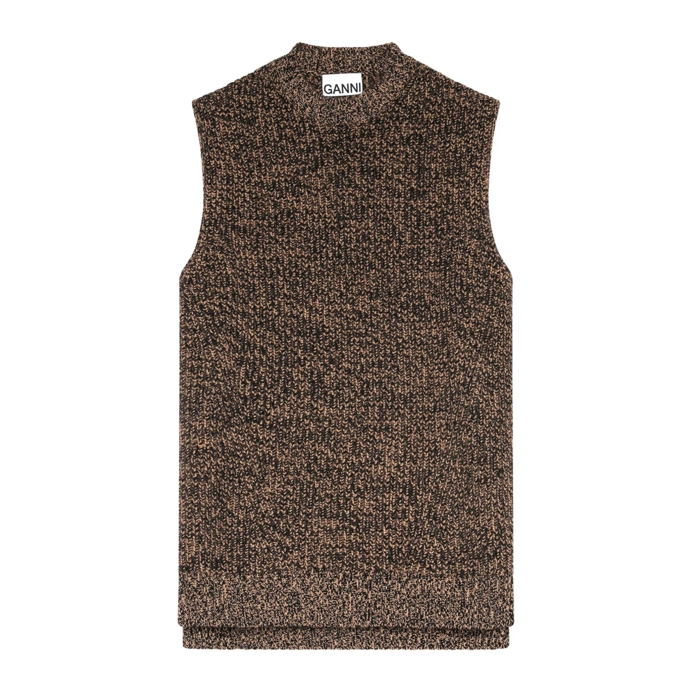 Ganni Women's Brown Wool Blend Vest