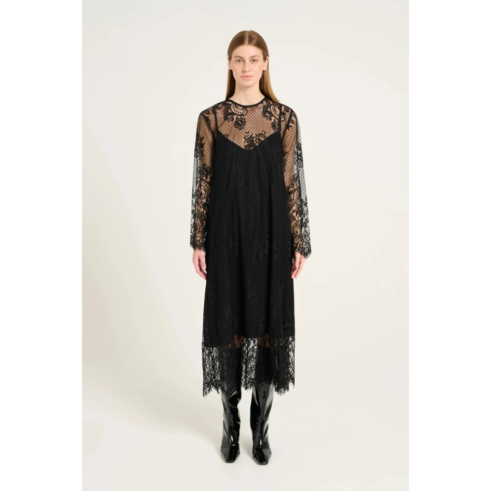 Gestuz Zwarte Kant Jurk Black Dames