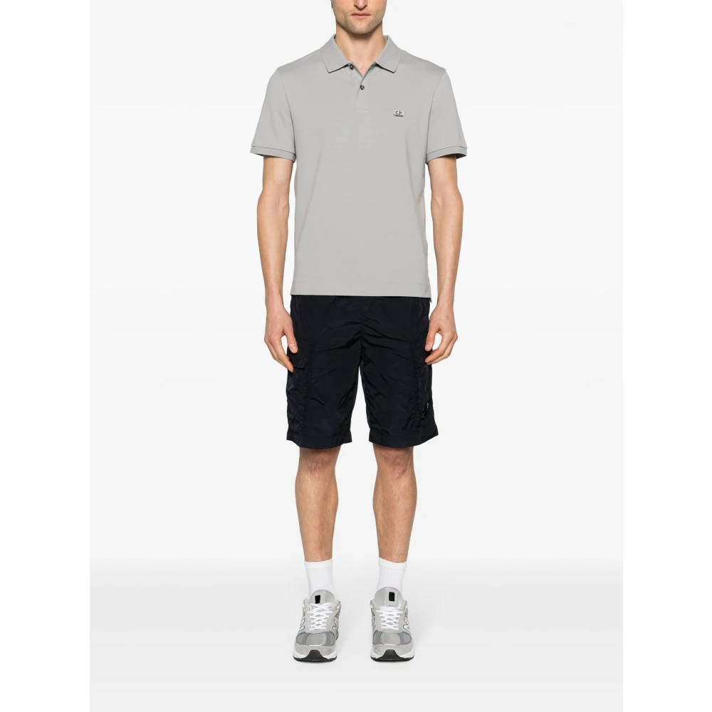 C.P. Company Logo Patch Polo Shirt Gray Heren