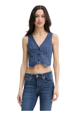 Embellished Denim Vest