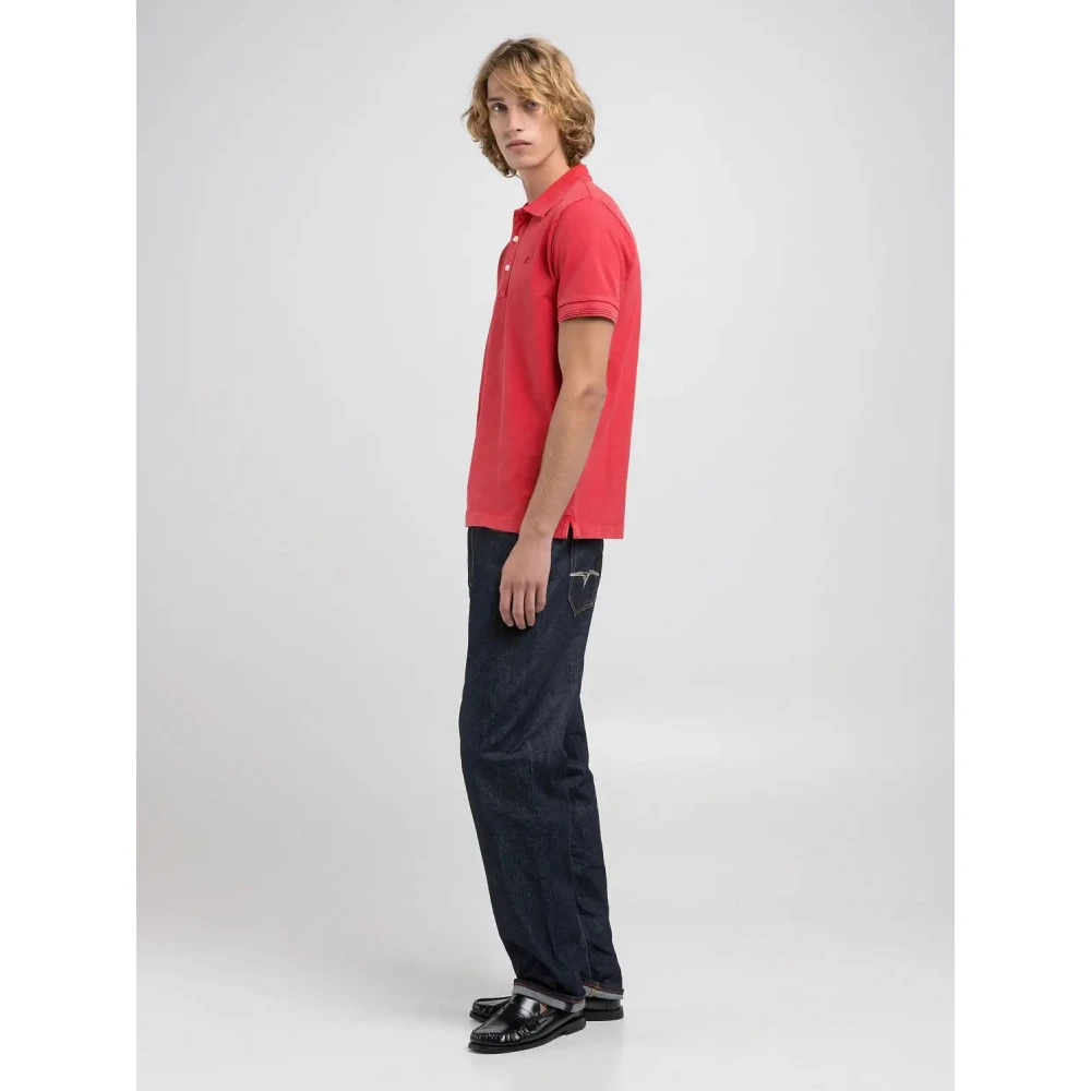 Replay Katoenen polo shirt met geborduurd logo Red Heren