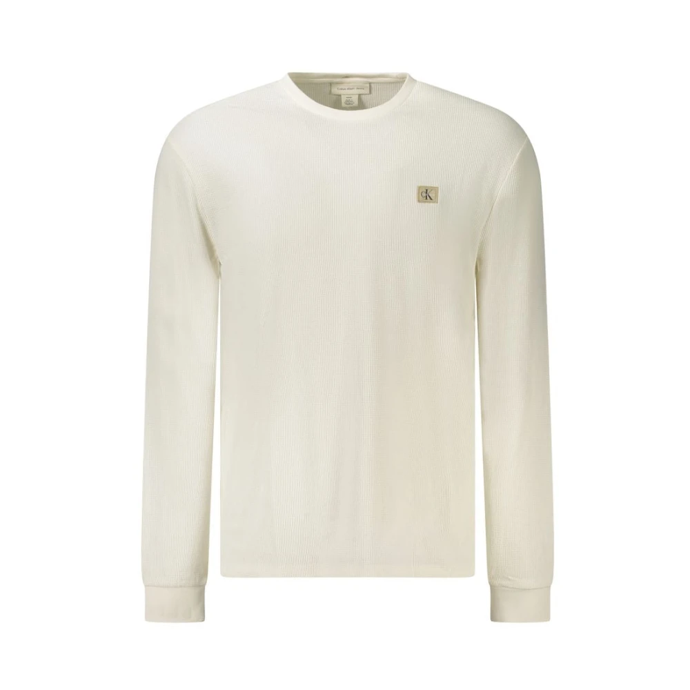 Calvin Klein Men's White Round-Neck Knitwear