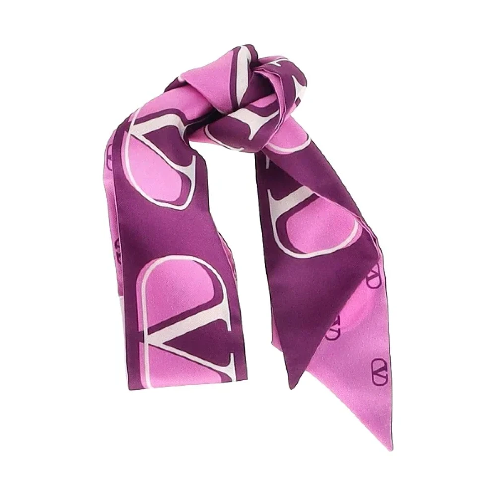 Valentino Vintage Pre-owned Silk scarves Purple Dames