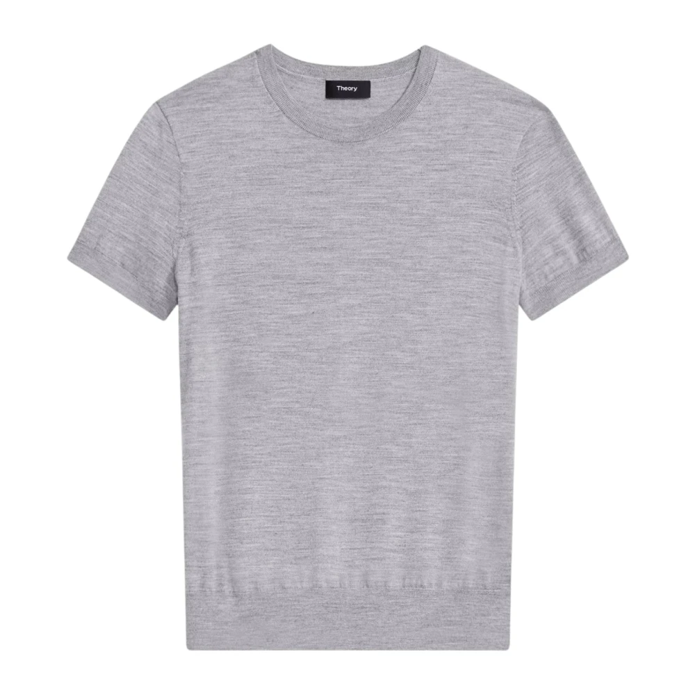 Theory Merinoull Rund Hals T-shirt Gray, Dam