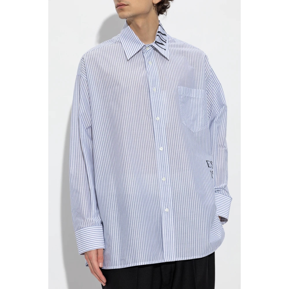 MM6 Maison Margiela Overhemd met logo Blue Heren