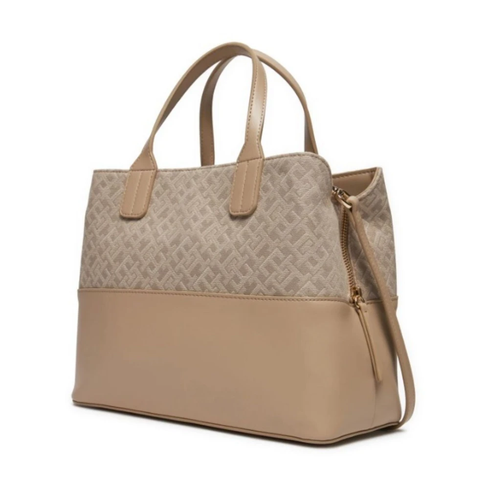 Tommy Hilfiger Jacquard Satchel Tas voor Vrouwen Beige Dames