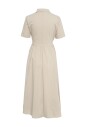 grey-drawstring-waist-midi-dress