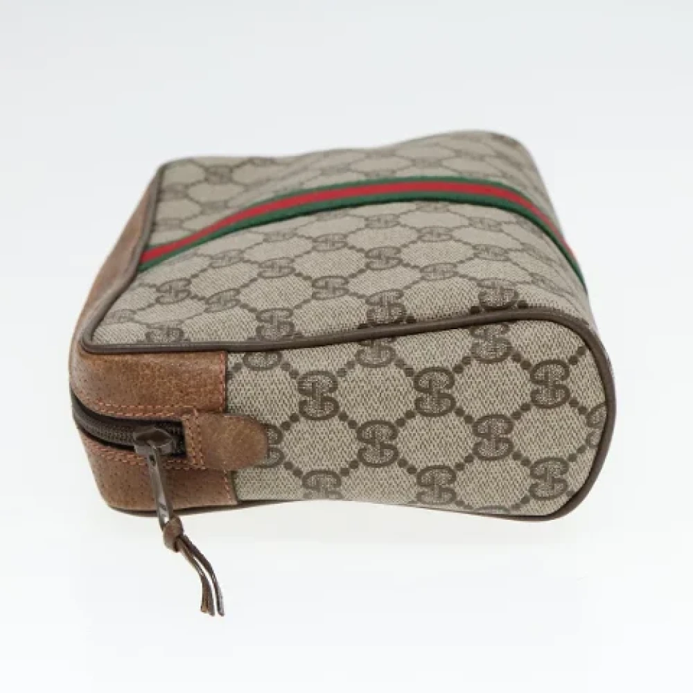 Gucci Vintage Pre-owned Leather clutches Beige Dames