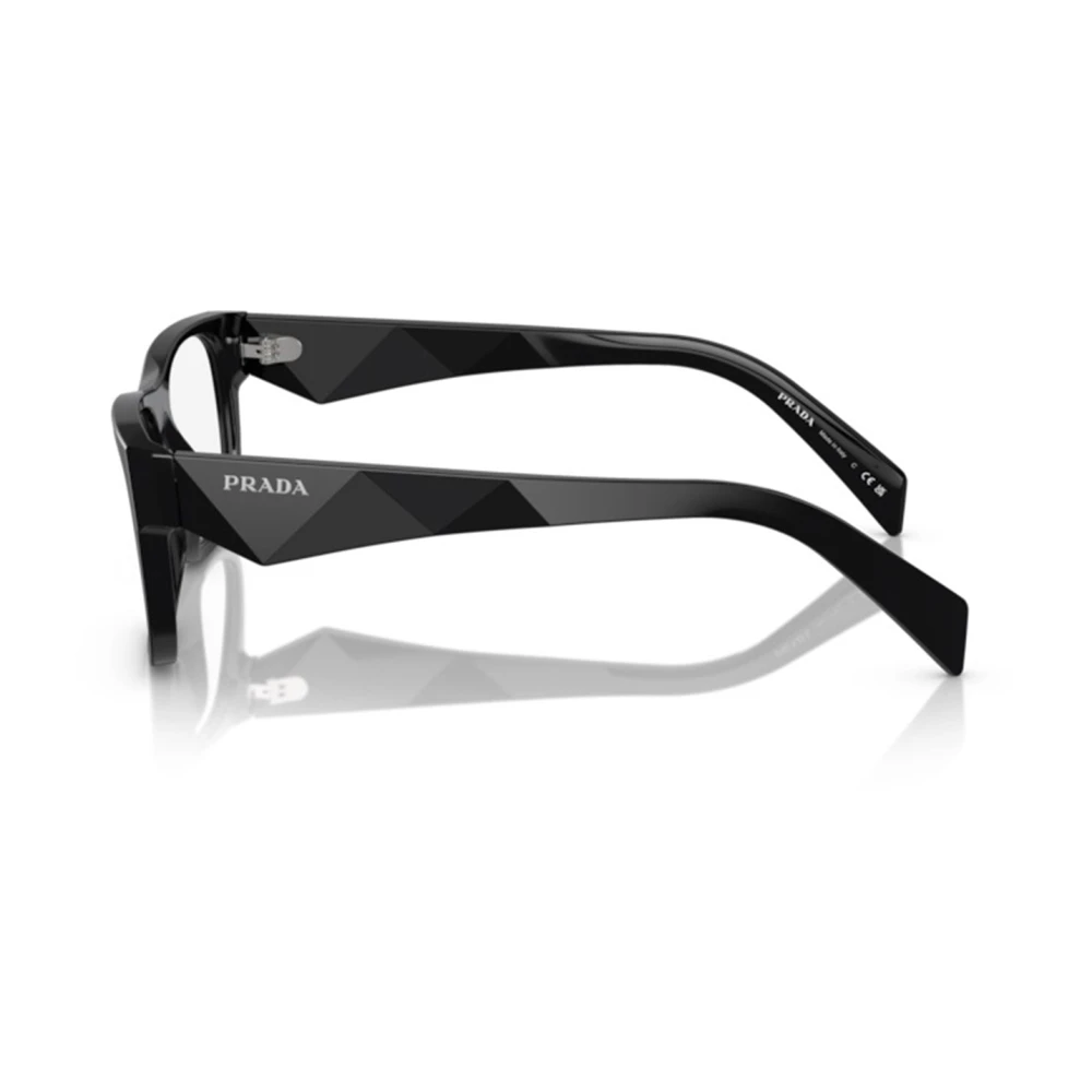 Prada Geometrische acetaatbrillen met gefacetteerde pootjes Black Heren