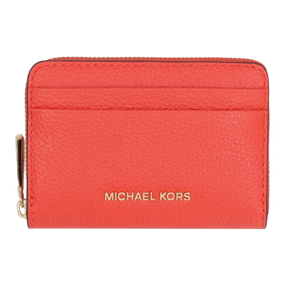 Michael Kors Korrelige leren portemonnee met ritssluiting Red Dames