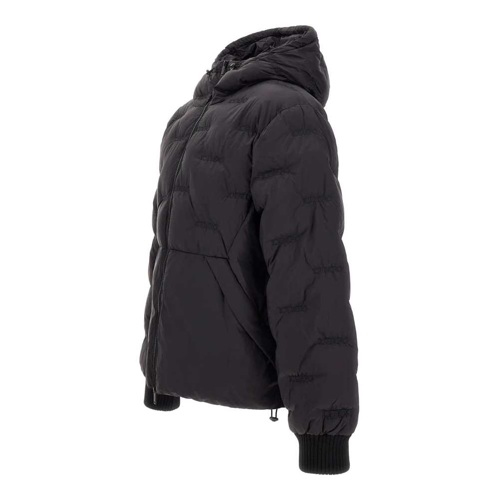 Iceberg Zwarte donsjas met luxe quilten Black Heren