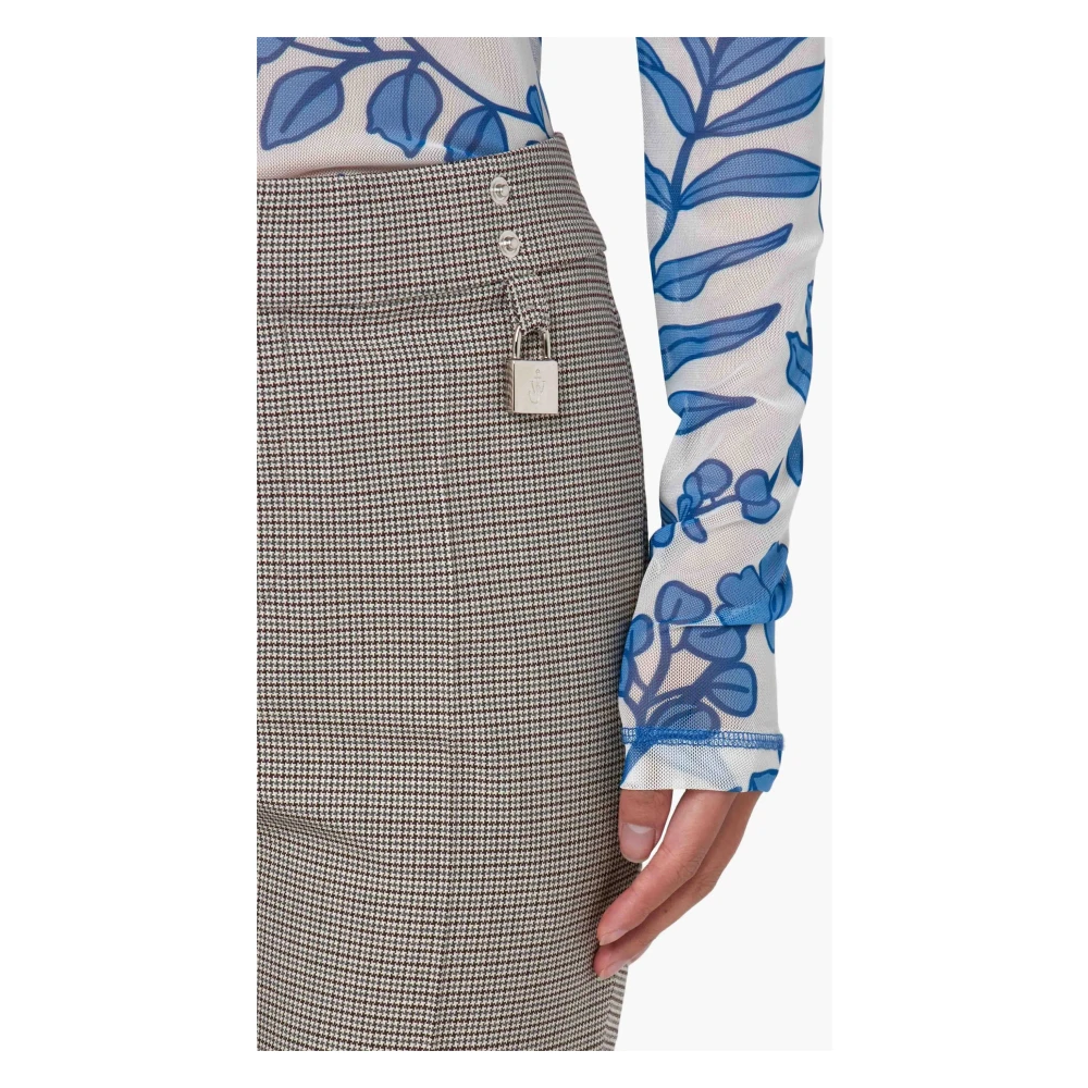 JW Anderson Grijze Slim Fit Broek met Hangslot Gray Dames
