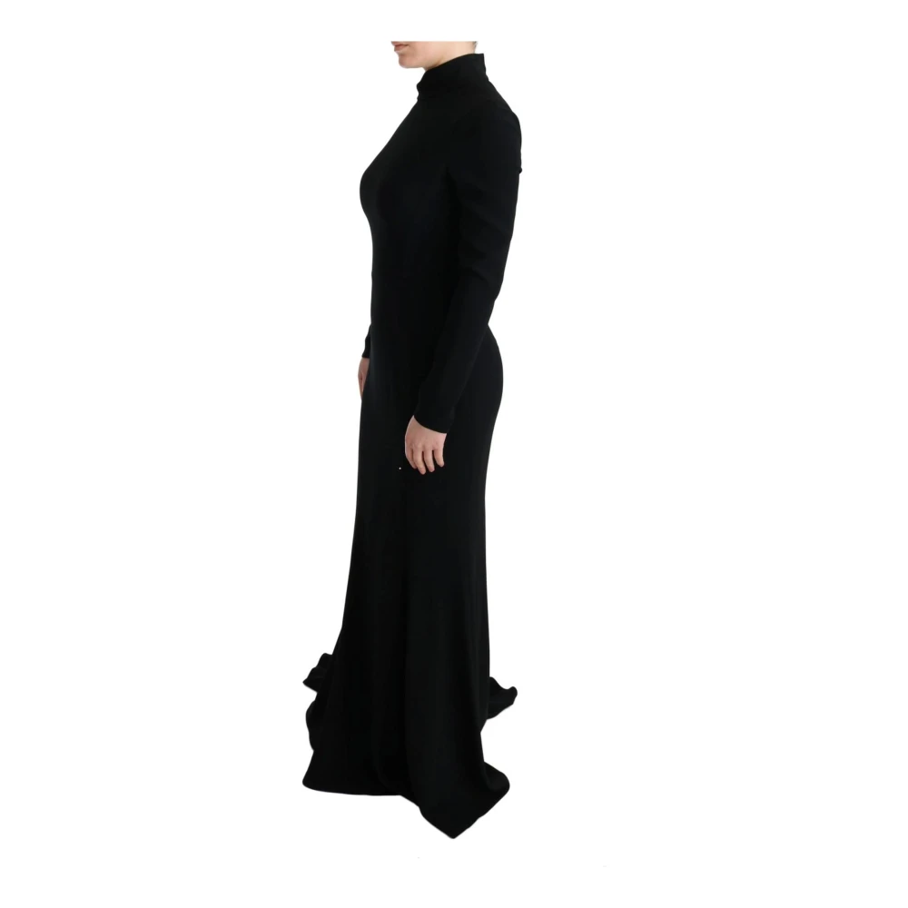 Dolce & Gabbana Zwarte Lange Mouw Sheath Gown Black Dames