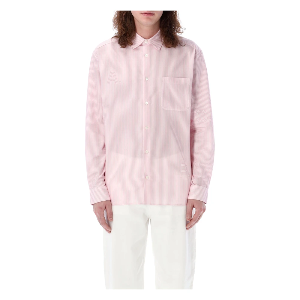 A.p.c. Roze Gestreept Overhemd met Klassieke Kraag Pink Heren
