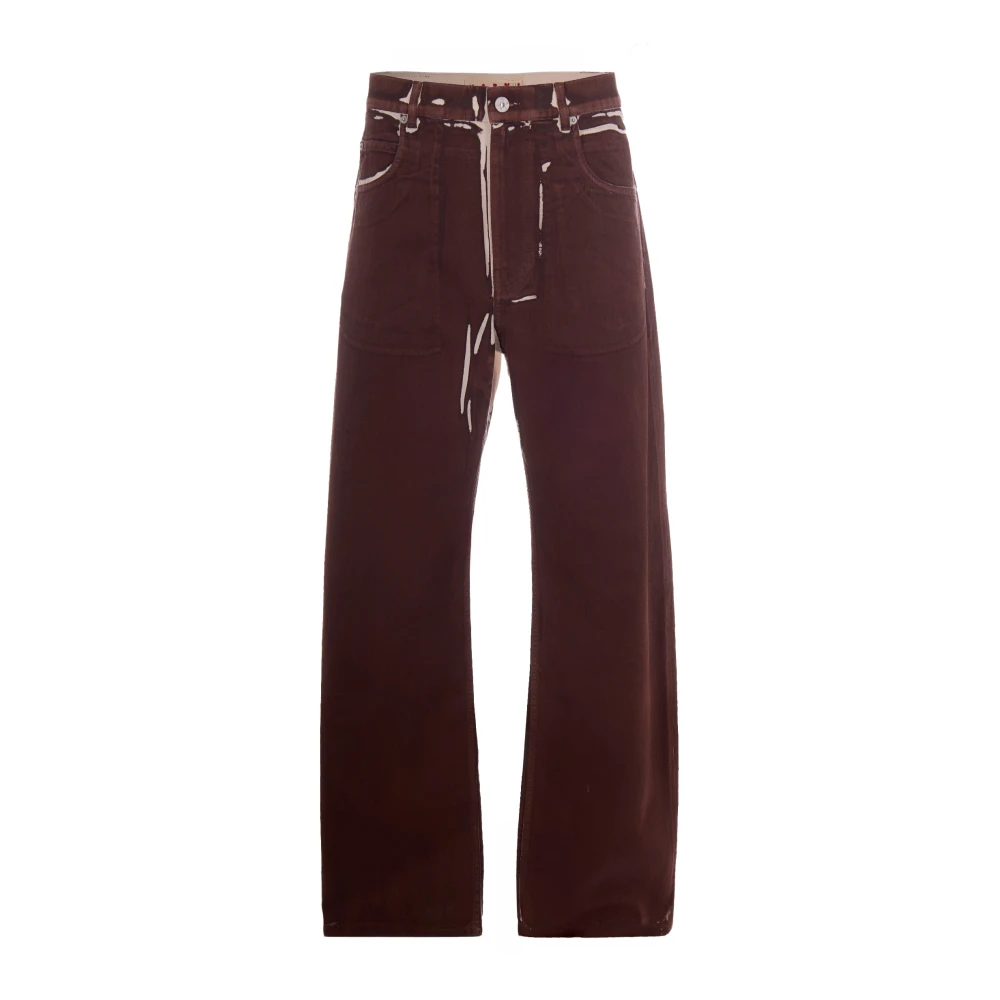 Marni Men's Brown Wide Jeans, W32, Pantalone In Denim