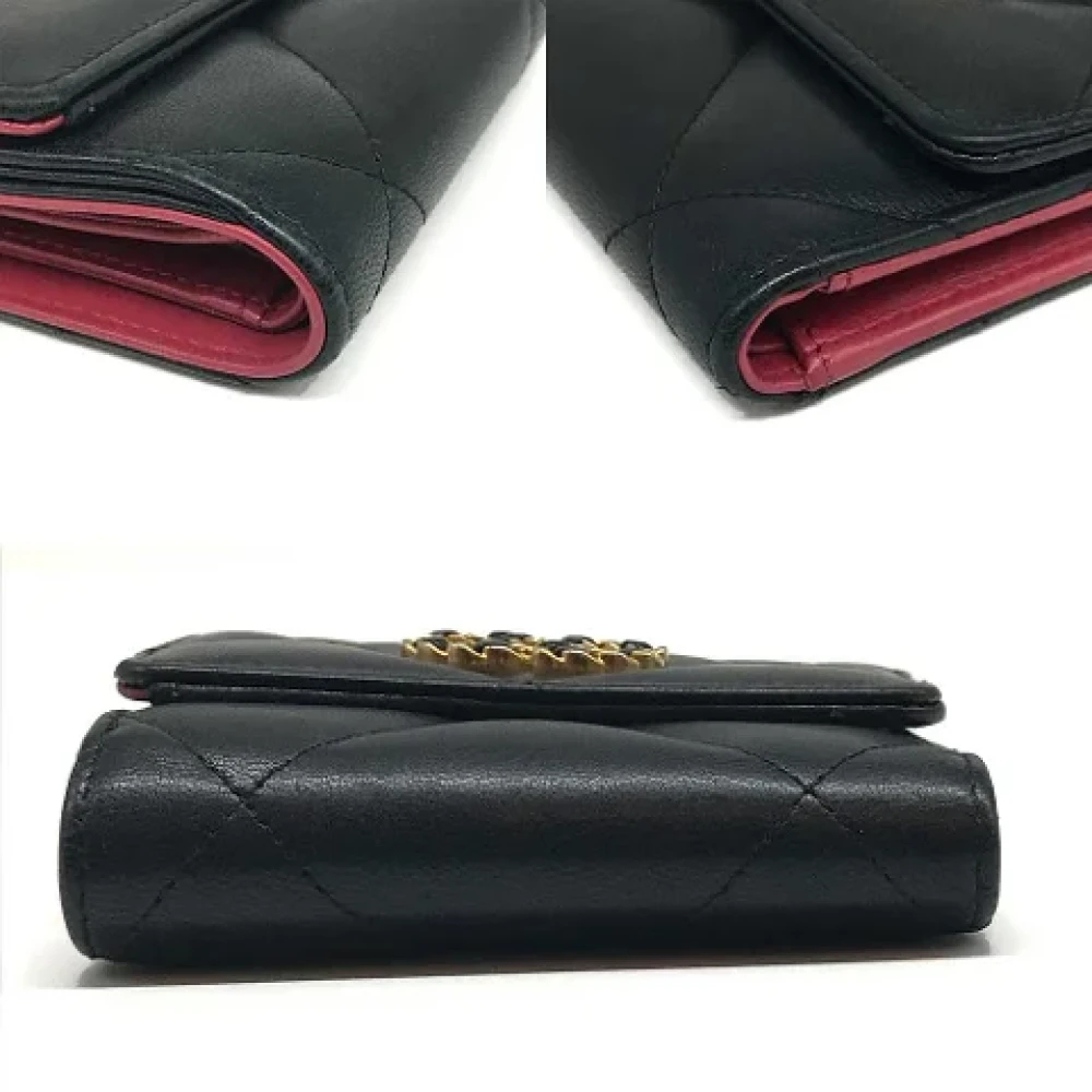 Chanel Vintage Pre-owned Leather wallets Black Dames
